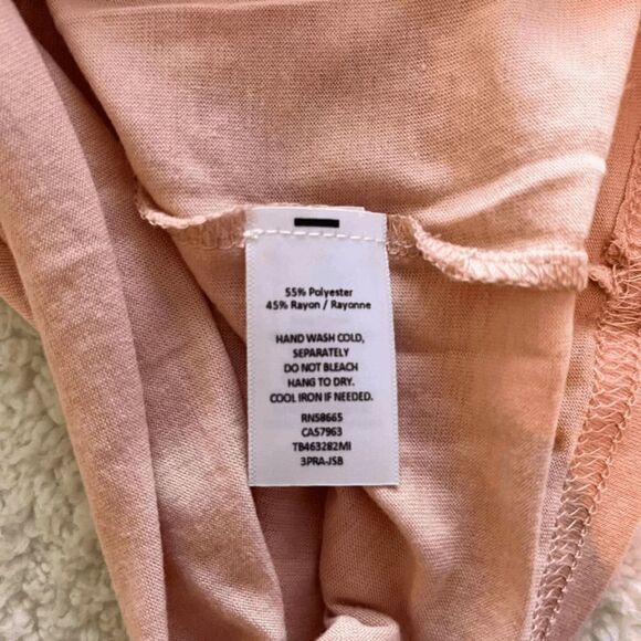 Treasure & Bond Nordstrom Womens Pink Long Sleeve Ringer Tee Top Size XL NWT - Picture 6 of 10